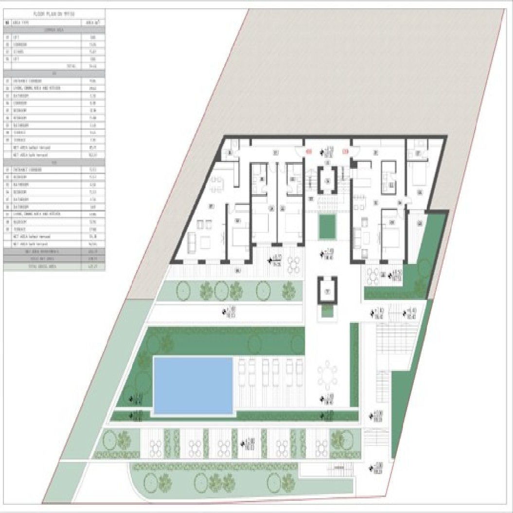 Real Estate/Investment Land (3789 m²) Development Project with preserved GREEN Qty 20 Sea View Villas each 80 m² having 2 bedrooms/1 bathroom) and 32 garaj Complex