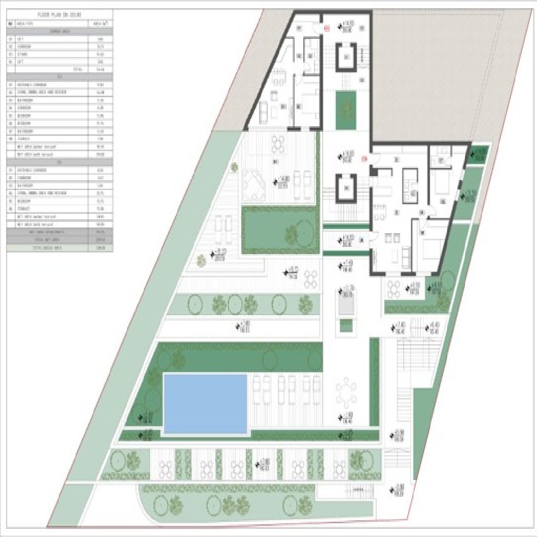 Real Estate/Investment Land (3789 m²) Development Project with preserved GREEN Qty 20 Sea View Villas each 80 m² having 2 bedrooms/1 bathroom) and 32 garaj Complex